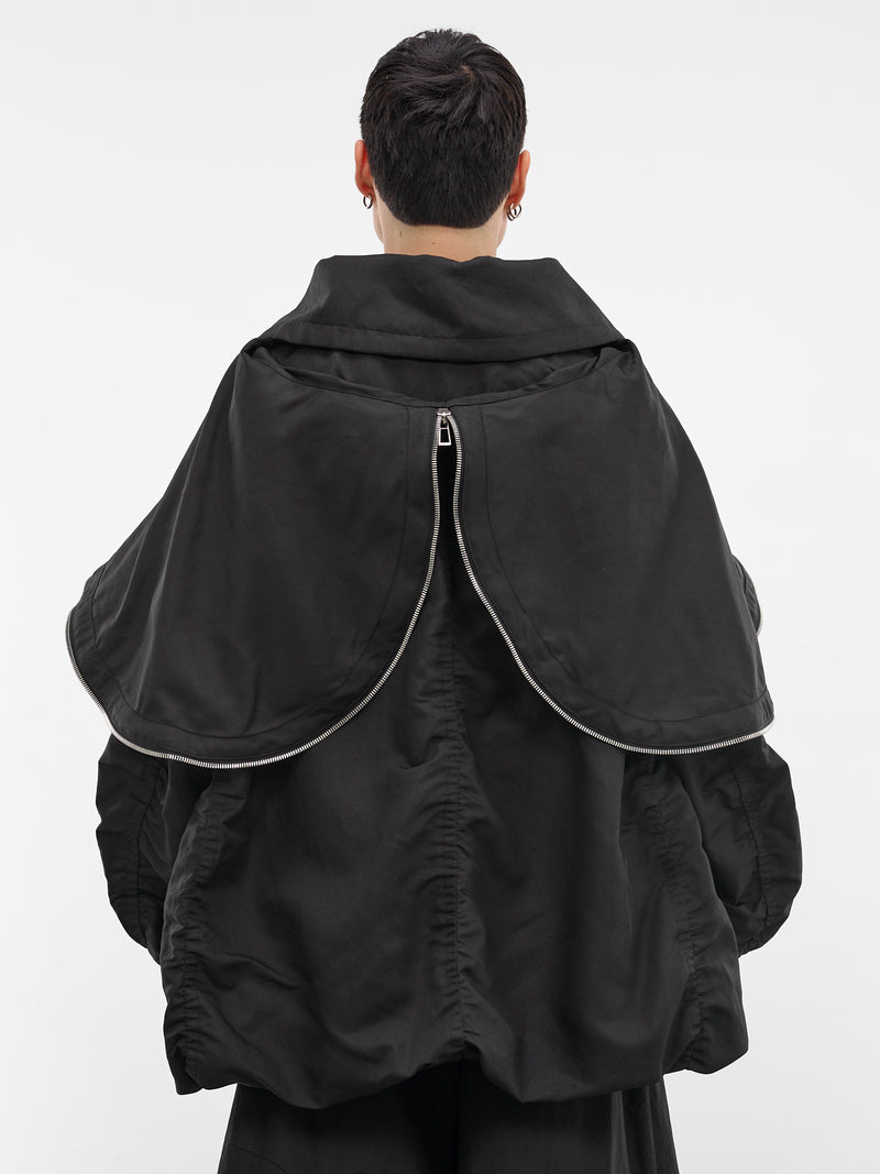 Black Linen-Nylon Wing Jumper (MI2JP709BK-BLACK)