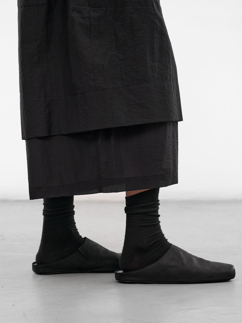 Black Ghostfold Bermuda Layered Shorts (MI3PT708BK-BLACK)