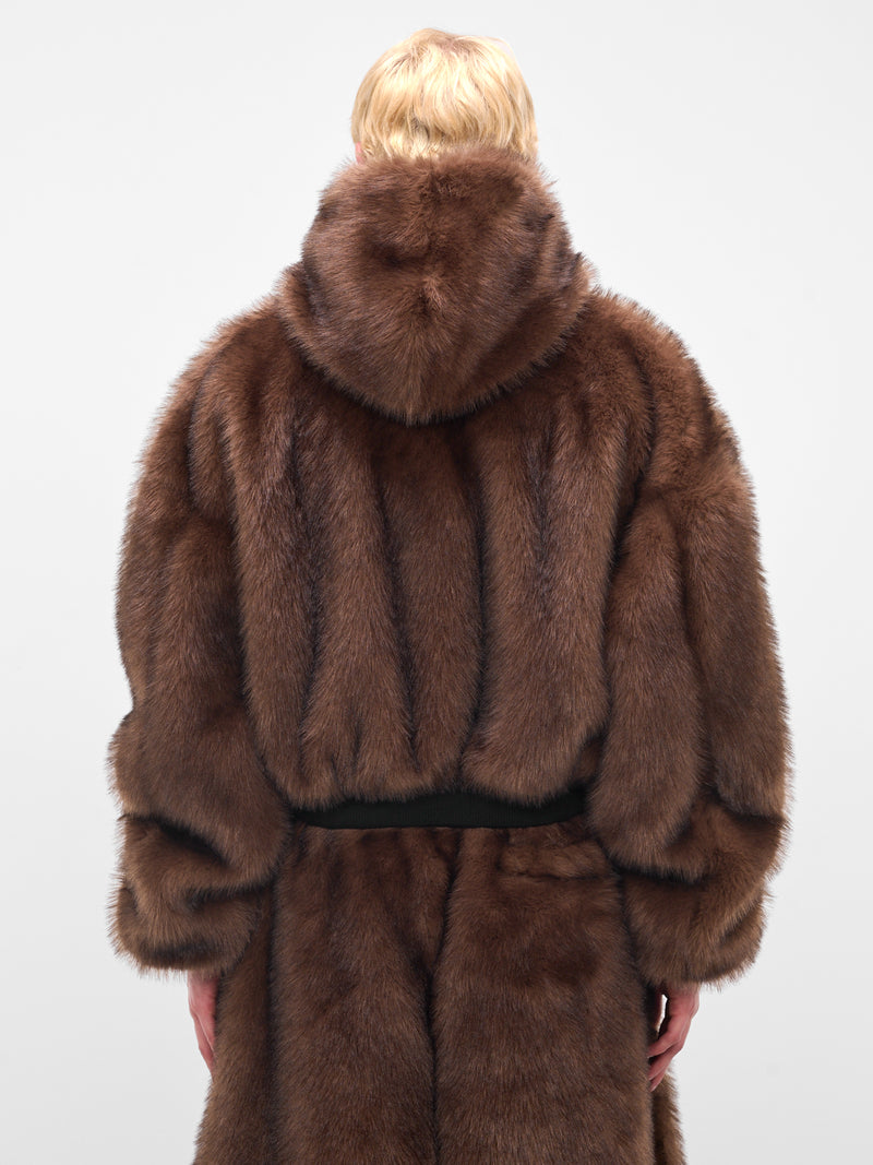 Brown Fur Yeti Outlaw Hoodie (MJ038F-FF-RACOON)