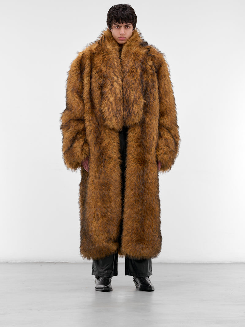 Beige Oversized Faux Fur Coat (MM006-BEIGE)