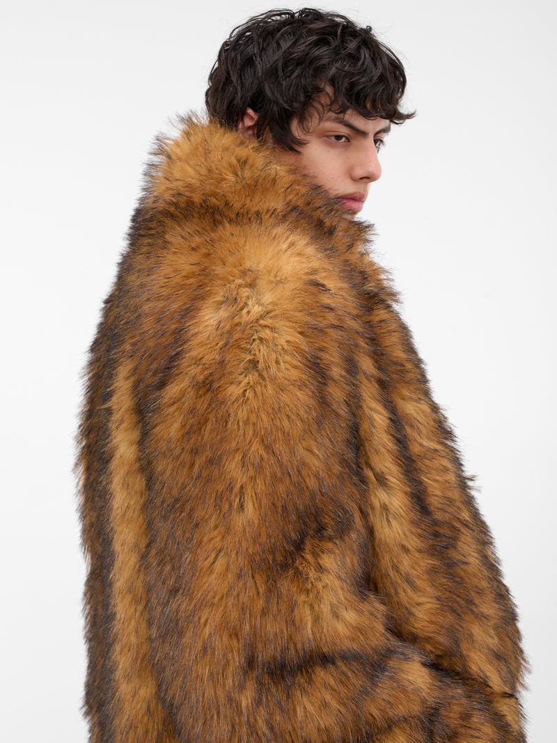 Beige Oversized Faux Fur Coat (MM006-BEIGE)