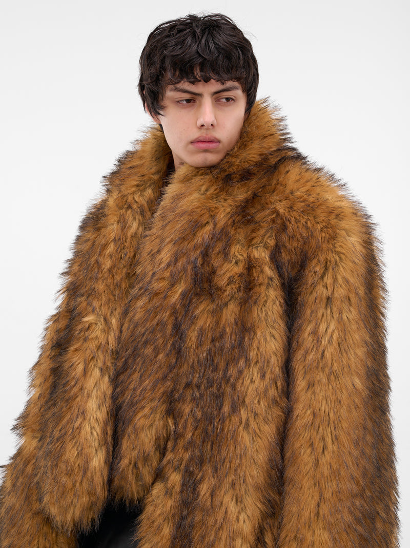 Beige Oversized Faux Fur Coat (MM006-BEIGE)