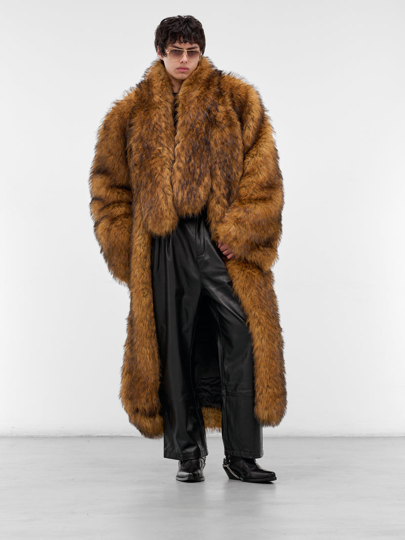Beige Oversized Faux Fur Coat (MM006-BEIGE)