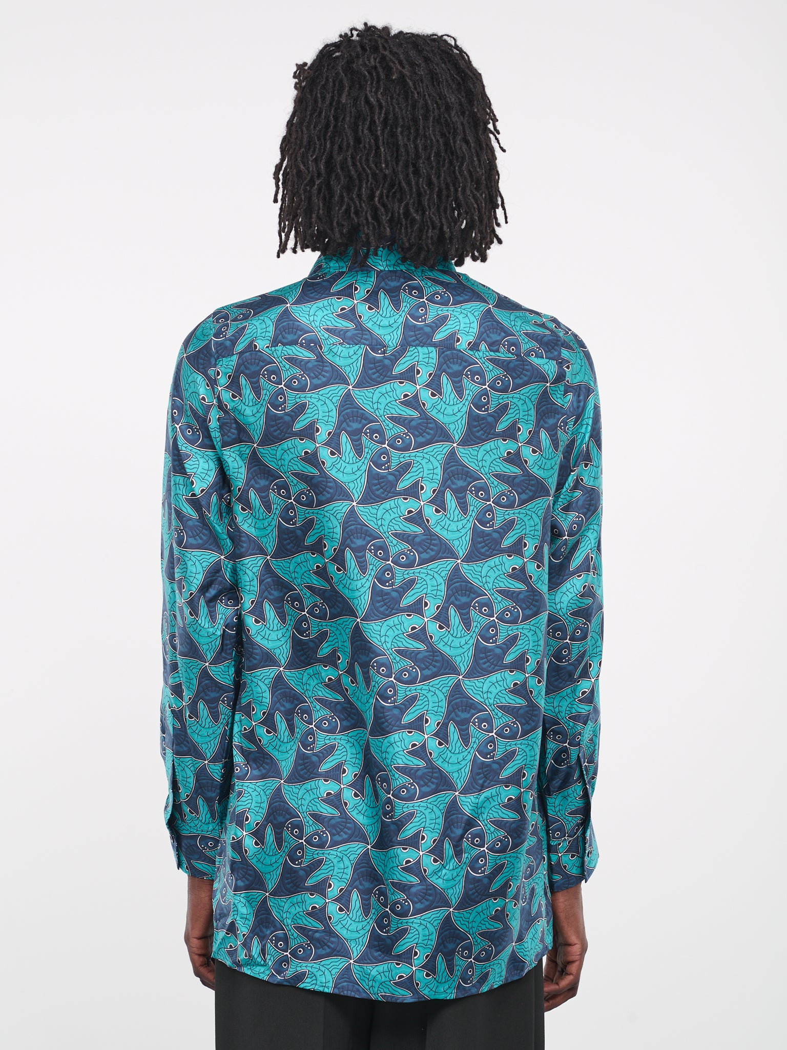 Fish Print Shirt (MN4028B-W110-BLUE-FISH-PRINT)