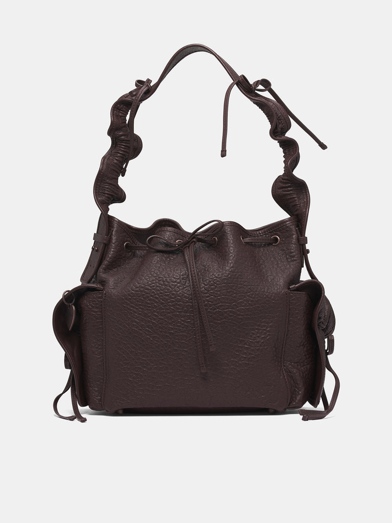 Brown Leather Multi-Pocket Bag (MP-BIG-GRAINY-CHOCOLATE-BROWN)