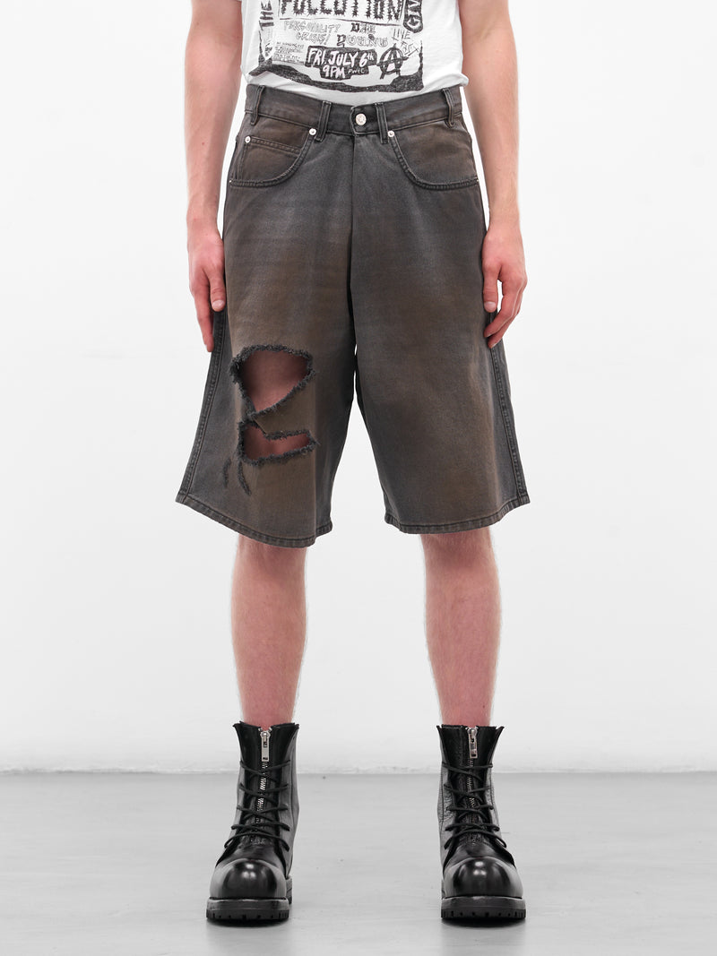 Dirtied Denim Kriss Kross Shorts (MP003D-WDD-DIRTY-OUTCAST-GREY)