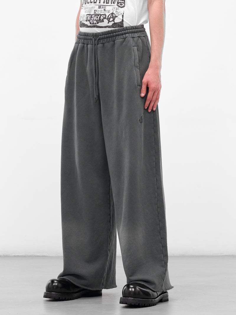 Gray Raw Cut Bontan Sweatpants (MP061J-FL-BLACK-SMOKE)