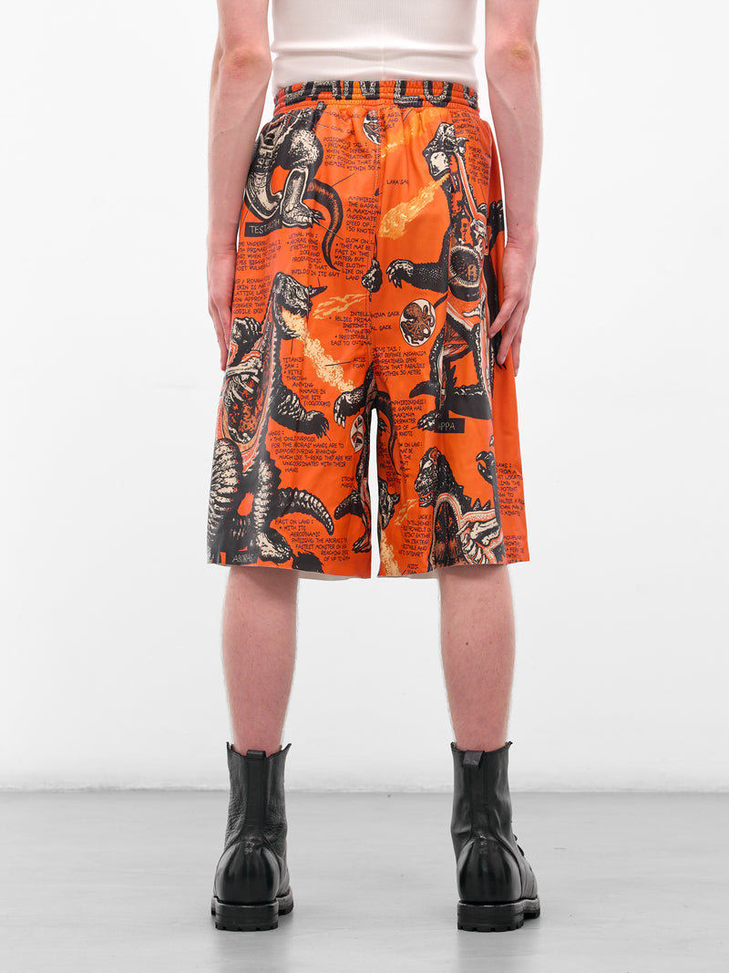 Monster Graphic Lamb BBall Shorts (MP064LE-LNP-MONSTER-KUMQUAT)