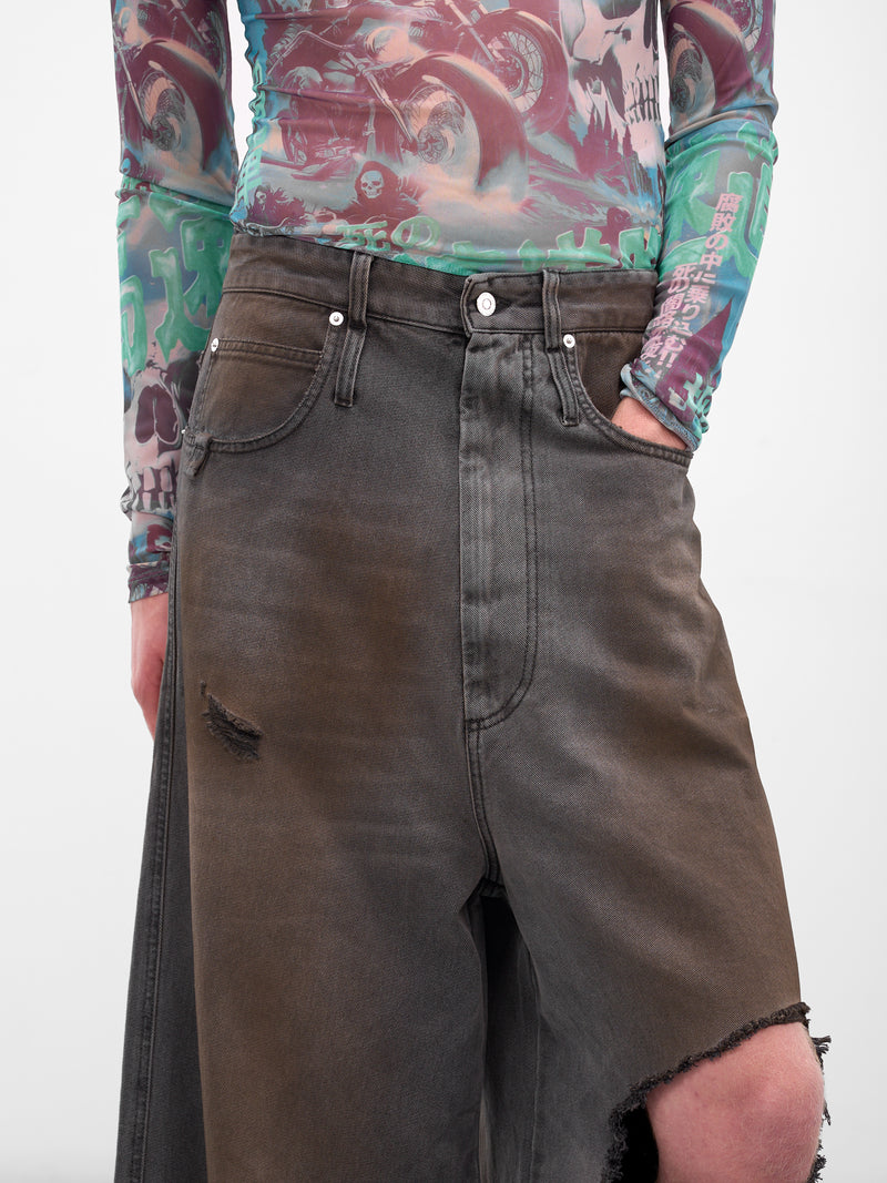 Distressed Dumpster Denim Baggy Jeans (MP093D-WDD-DIRTY-OUTCAST-GREY)