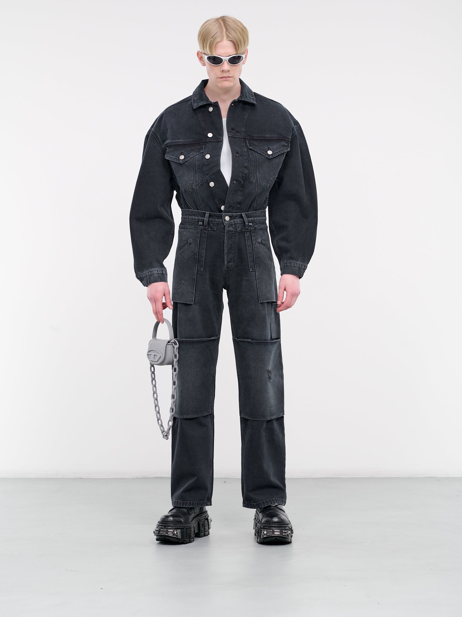 Paneled Denim Jeans (MP23DOBK-PT2013-SHADOW)
