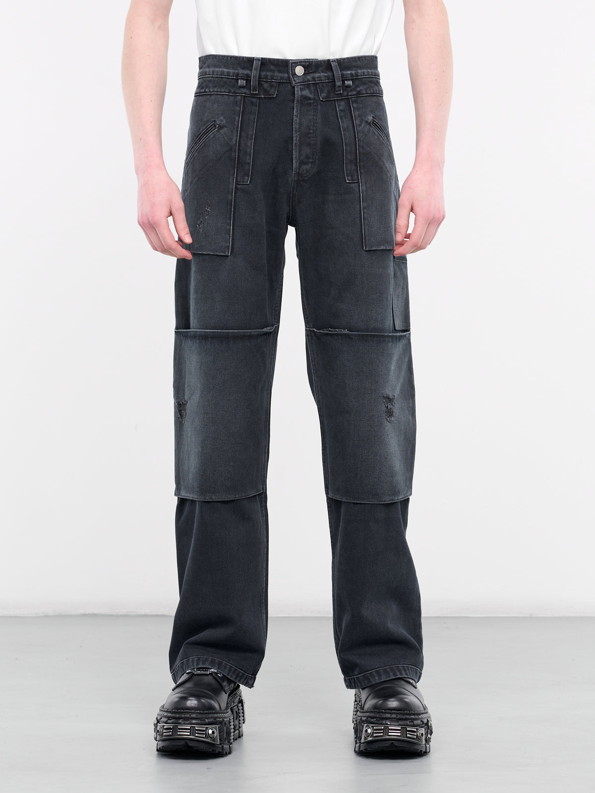 Paneled Denim Jeans (MP23DOBK-PT2013-SHADOW)