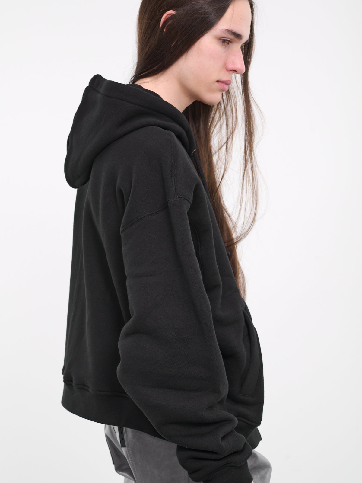 Oversized Zip-Up Hoodie (MP23KTF2-SS1020-FADED-BLACK)