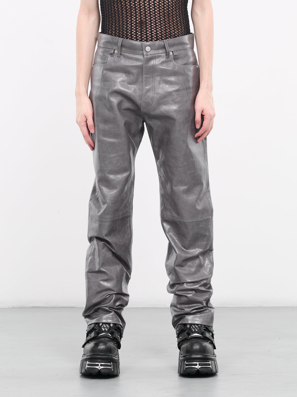 Paneled Leather Trousers (MP23LLAF-JE2005-CEMENT)