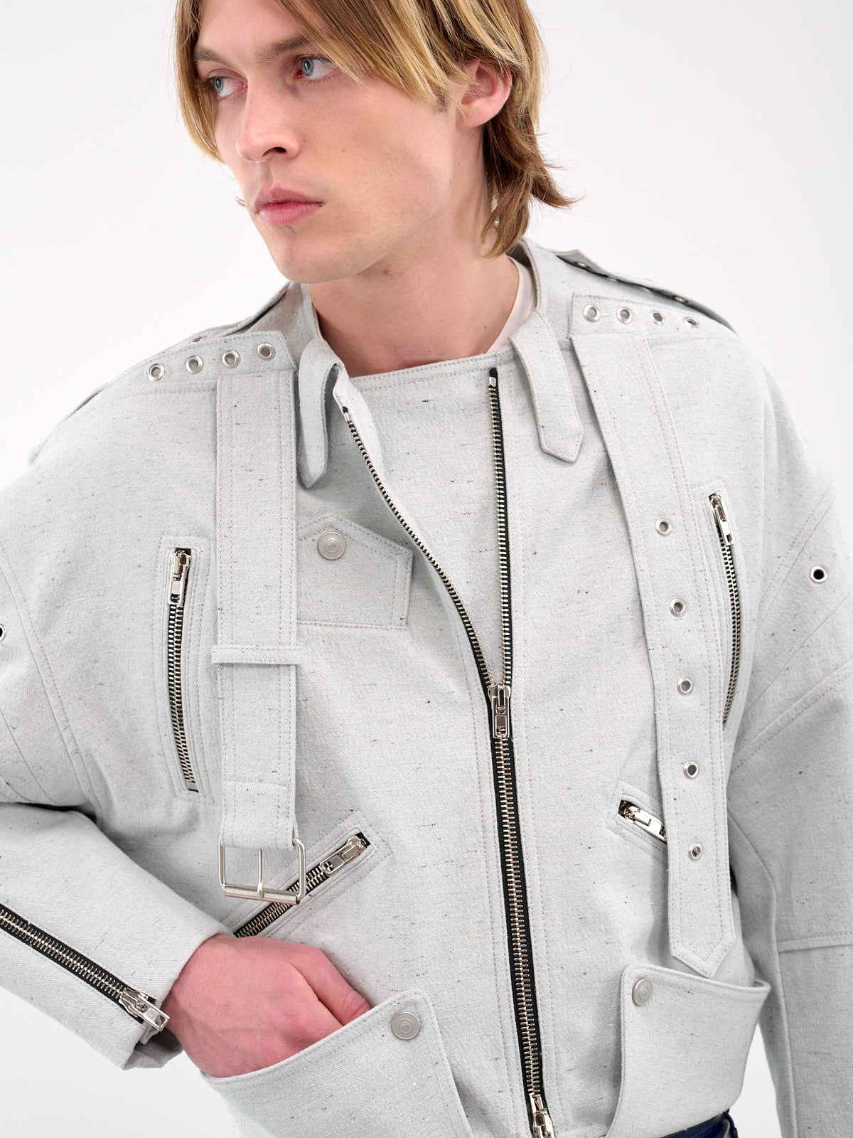 Biker Jacket (MP24DQ3L-JC3001-STONE)
