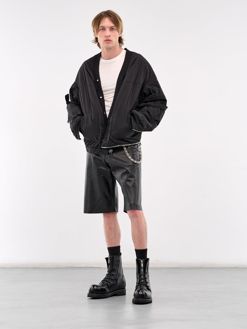 Multi Zip Bomber Jacket (MP24WLDE-JC3028-BLACK)