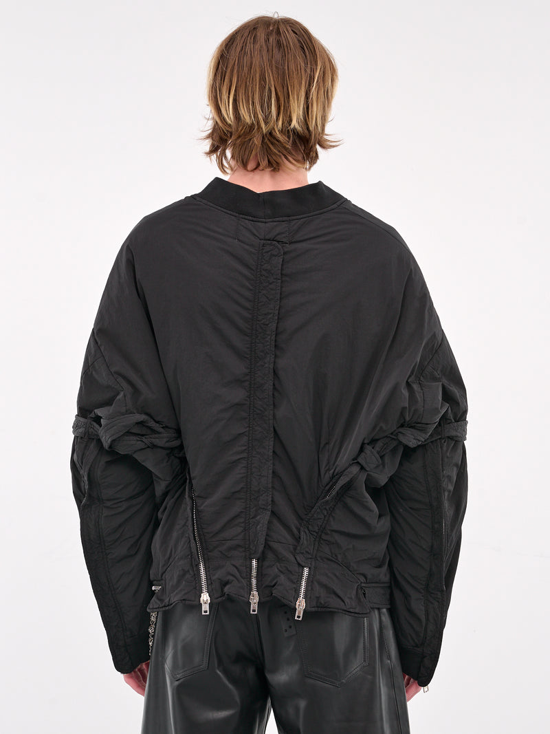 Multi Zip Bomber Jacket (MP24WLDE-JC3028-BLACK)