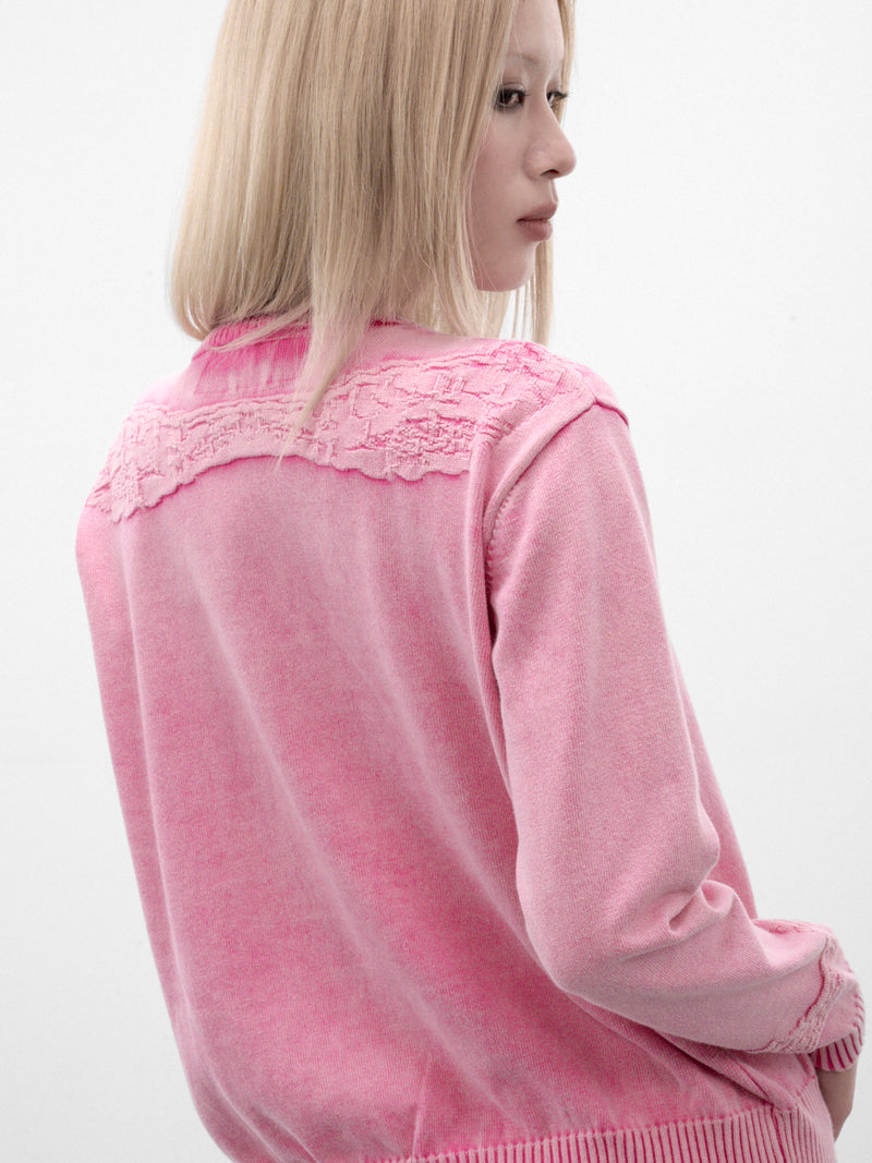 Washed Rose Cotton Knit Cardigan (MPAW26-215-WASHED-ROSE)