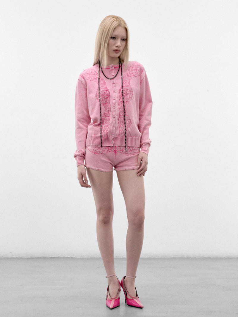 Washed Rose Cotton Knit Cardigan (MPAW26-215-WASHED-ROSE)