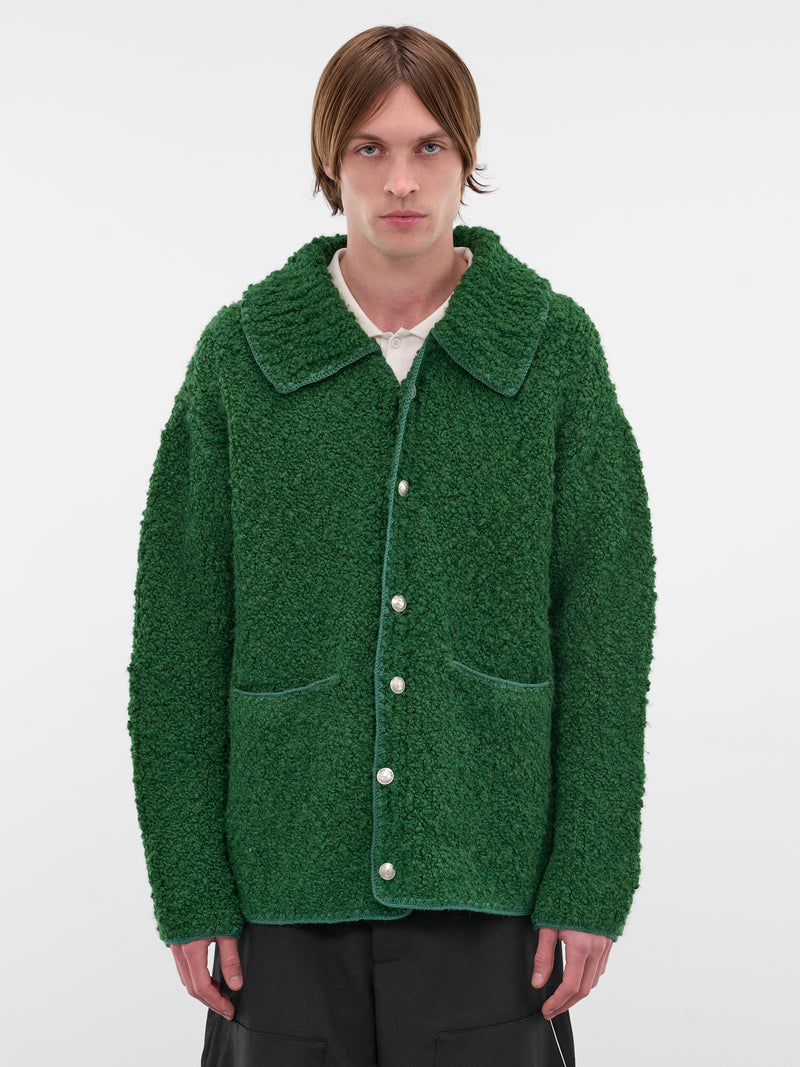 Green Alpaca-Wool Knit Cardigan (MRF25KT019-GREEN)