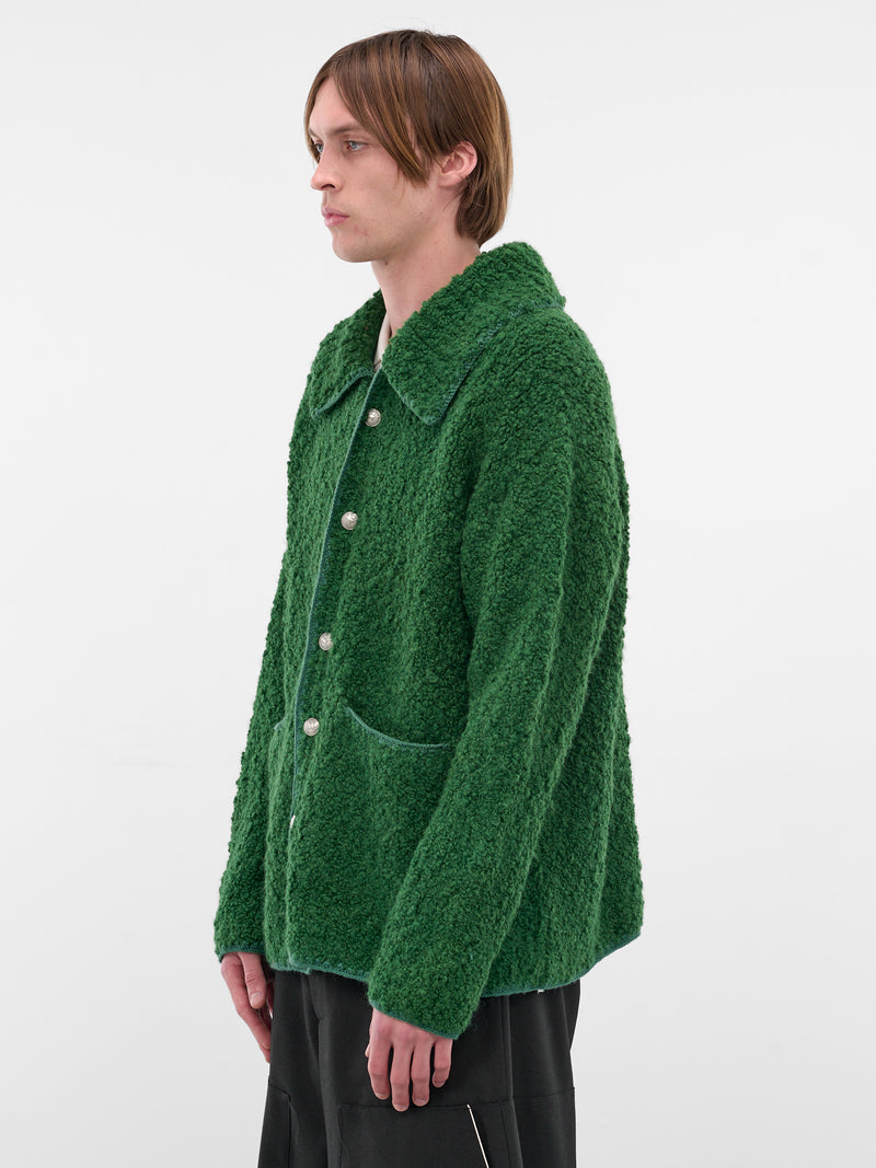 Green Alpaca-Wool Knit Cardigan (MRF25KT019-GREEN)
