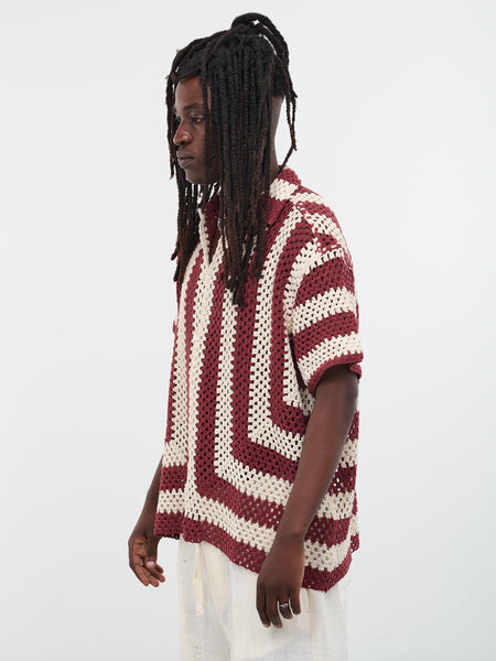 Flagship Crochet Shirt (MRS23KT023-PAPRIKA-CREAM)