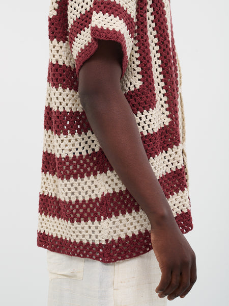 Flagship Crochet Shirt (MRS23KT023-PAPRIKA-CREAM)