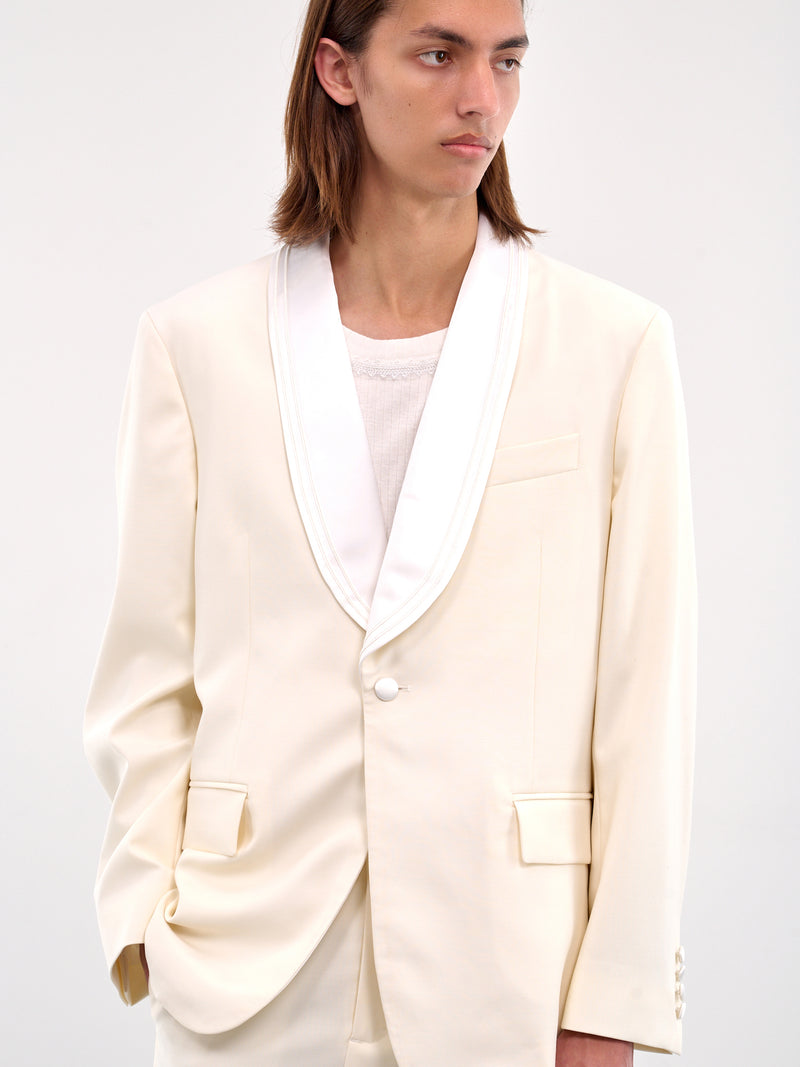 Meringue Shawl Collar Tuxedo Jacket (MRS25SJ013-WHITE)