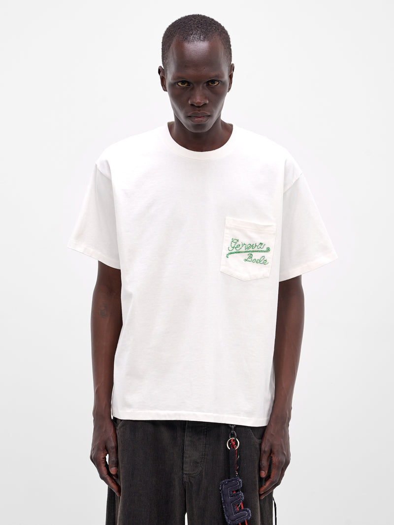 White Beaded Geneva Pocket Tee (MRS26CS028-CREAM)