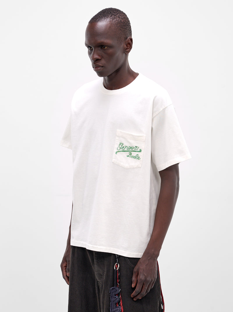 White Beaded Geneva Pocket Tee (MRS26CS028-CREAM)