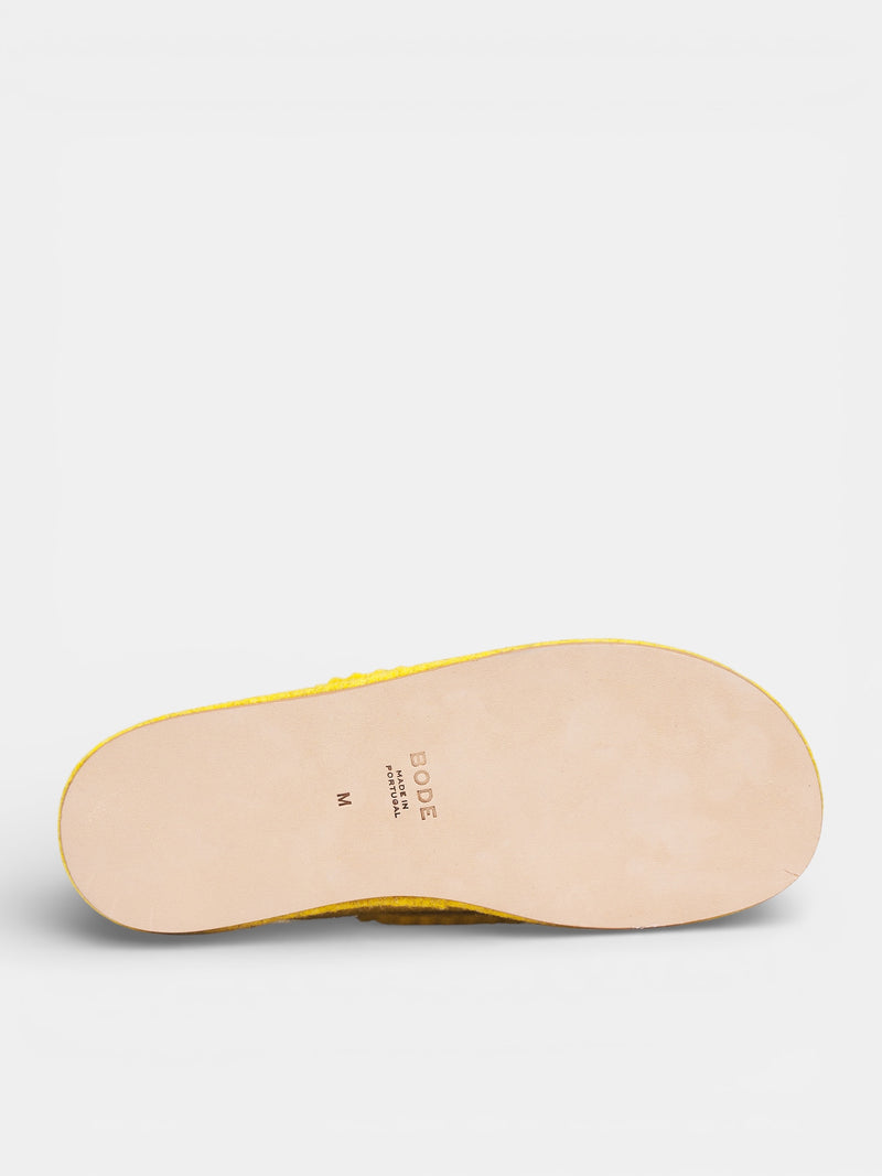 Yellow Felt Rubber Duck Slippers (MRS26FW001-YELLOW-RED)