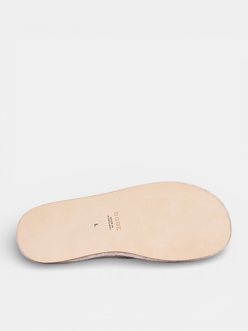 Gray Felt Rabbit Slippers (MRS26FW002-CREAM-RED)