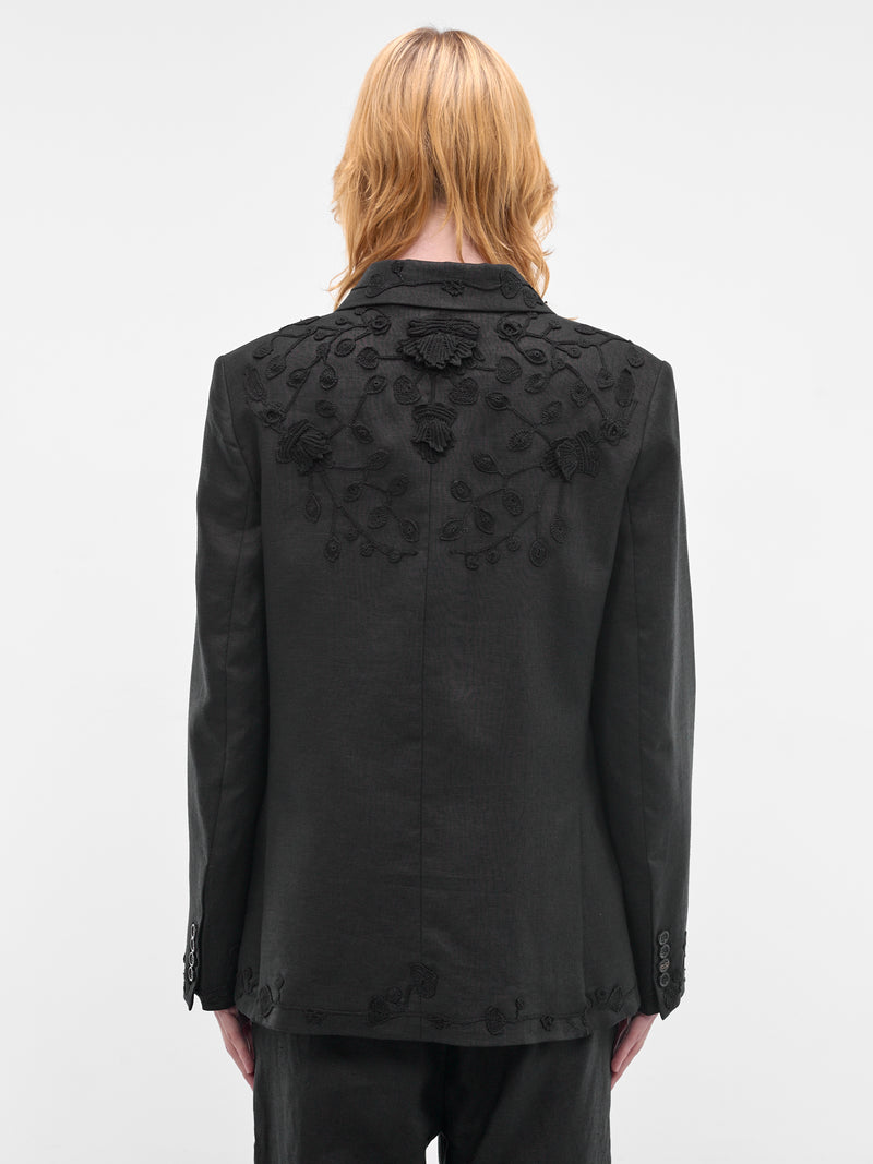 BODE Embroidered Linen Blazer | H.Lorenzo - back