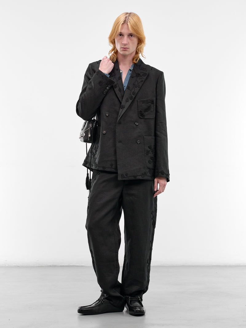 BODE Embroidered Linen Blazer | H.Lorenzo - styled