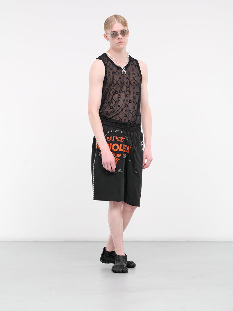 Regenerated Graphic Tee Bermudas (MSH007-UJER0003-BLACK)