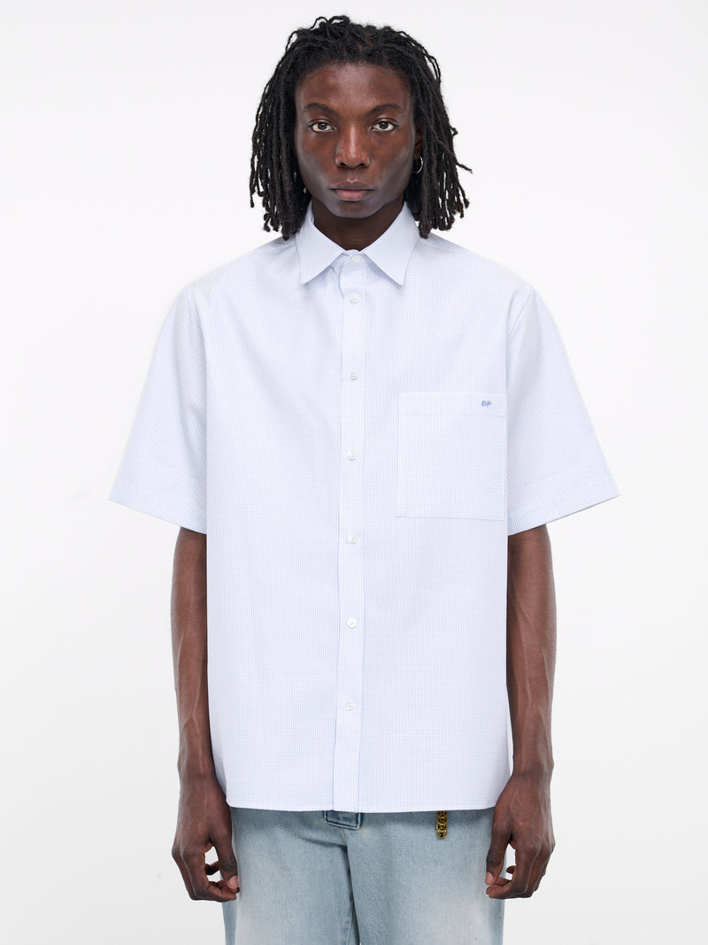 Short Sleeve Shirt (MSH04-VALE-WHITE-BLUE)