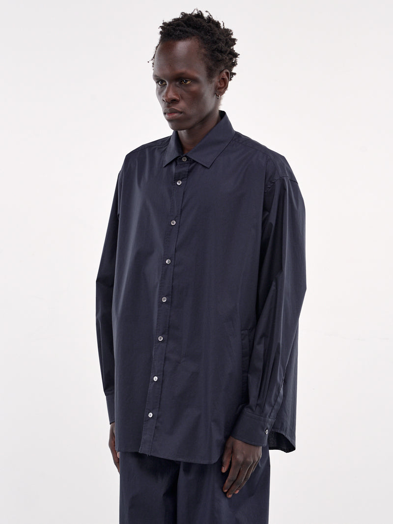 Damon Poplin Shirt (MSH07-FAC77-BLUE-NAVY)