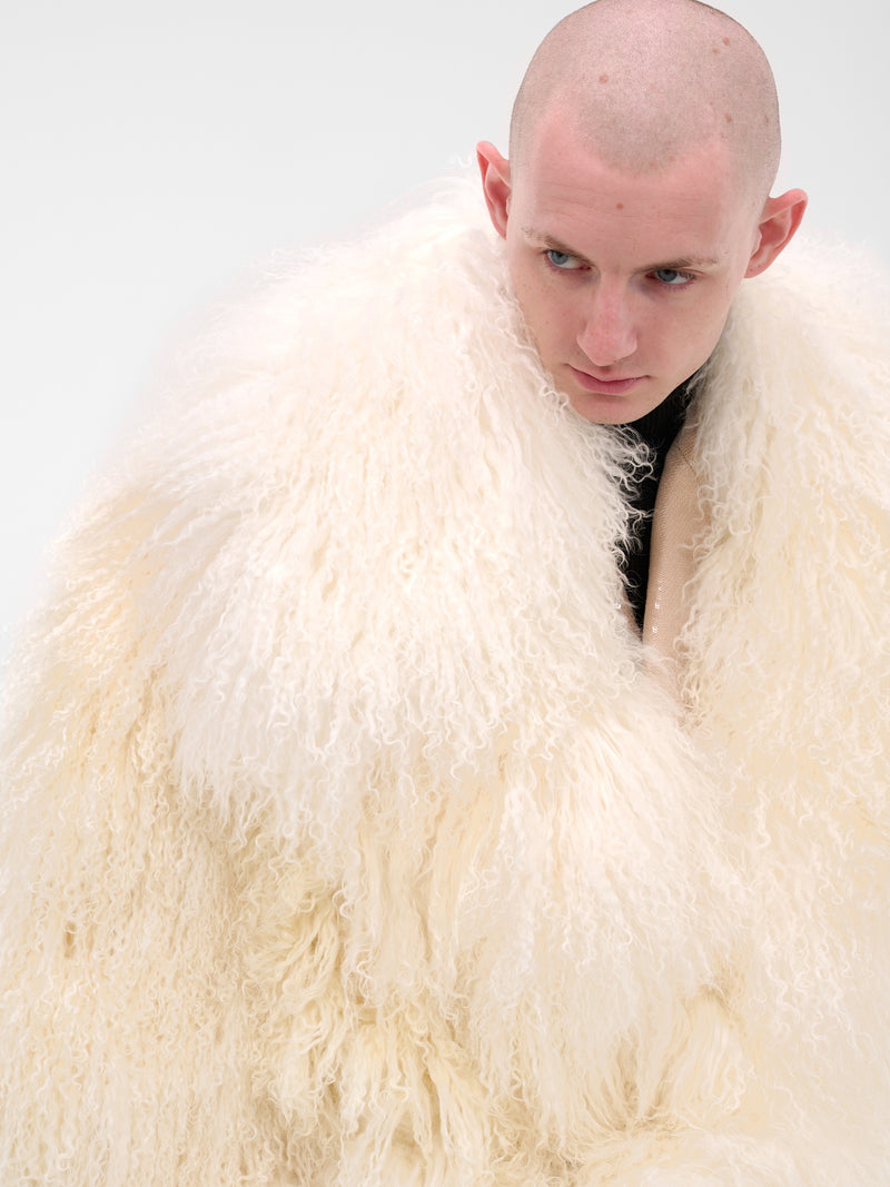 White Oversized Goat Hair Coat (MT-004-A-MOHAIR-FUR)