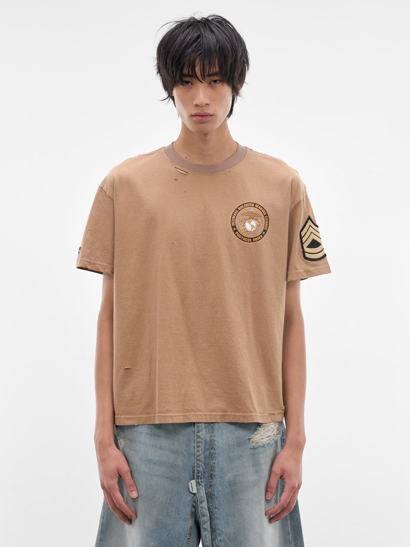 PROTOCOL INDEX Beige USMC Vintage Tee | H.Lorenzo - front