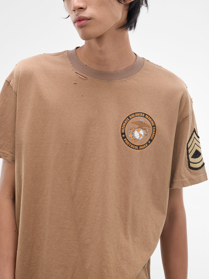 PROTOCOL INDEX Beige USMC Vintage Tee | H.Lorenzo - detail 1