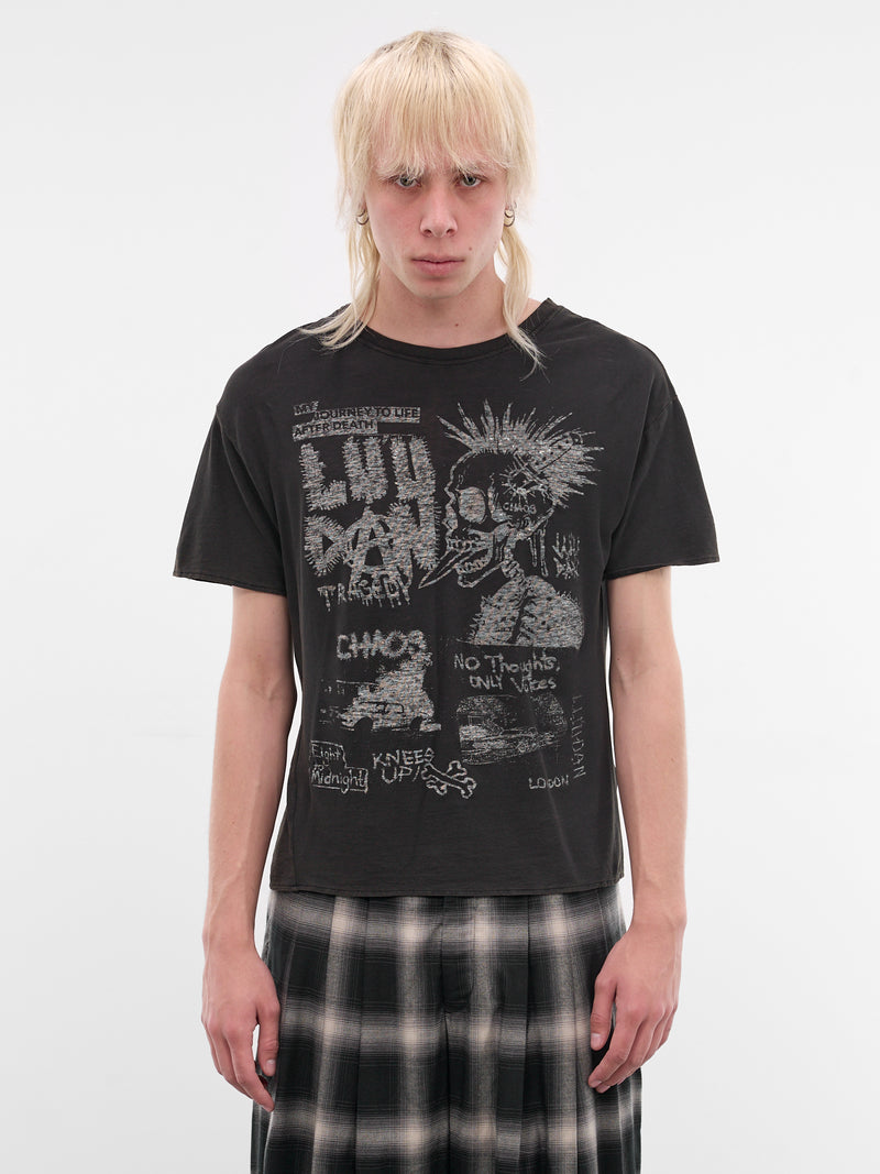 Black Cotton Thrash Graphic Tee (MT096J-SJ-906-BLACK)