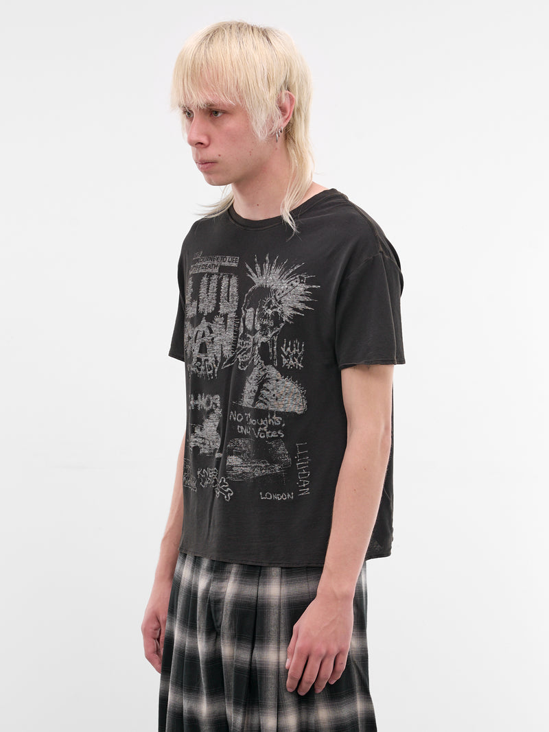 Black Cotton Thrash Graphic Tee (MT096J-SJ-906-BLACK)
