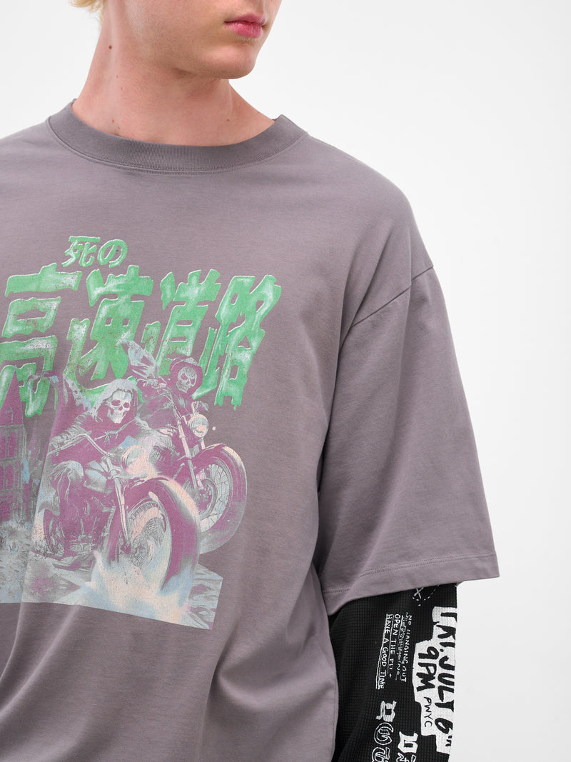 Ghost Rider Layered Double Tee (MT103J-HCJ-GHOST-RIDER-LT-SMOK)