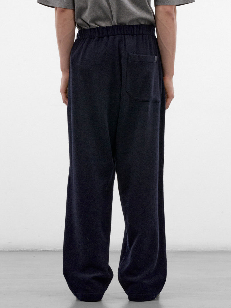 Navy Wool-Cashmere Drawstring Trousers (MTR35-FAW76-BLUE-NAVY)