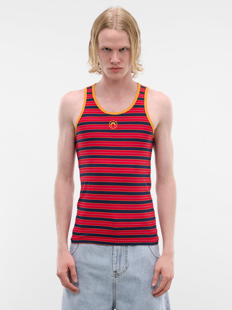 Red Striped Moon Logo Tank (MTT081ADJER0010-RED)