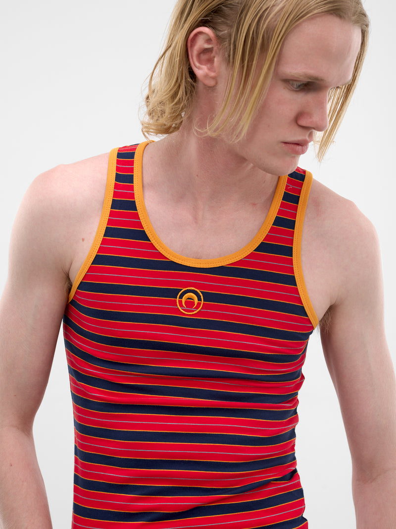 Red Striped Moon Logo Tank (MTT081ADJER0010-RED)