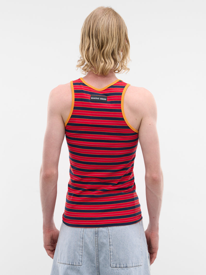 Red Striped Moon Logo Tank (MTT081ADJER0010-RED)