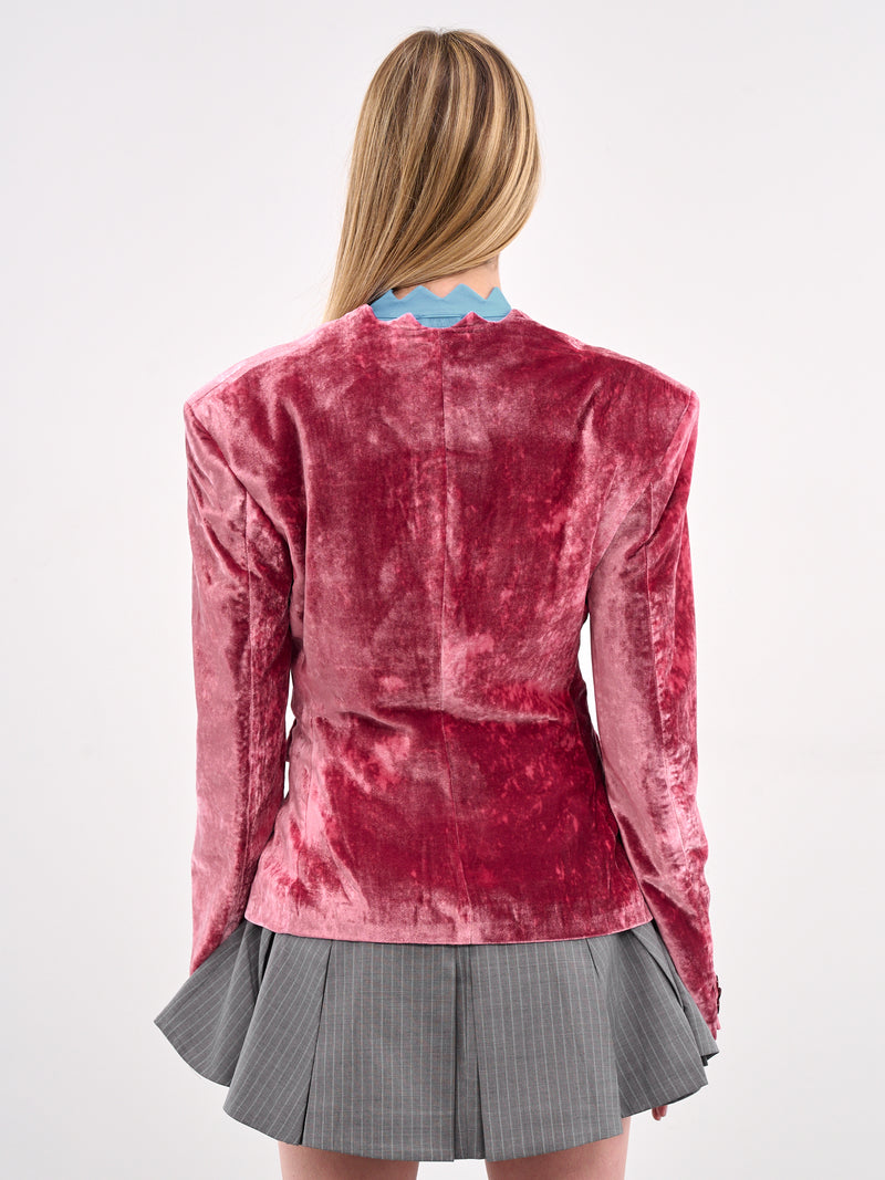 Velvet Tailored Blazer (N0146-RED)