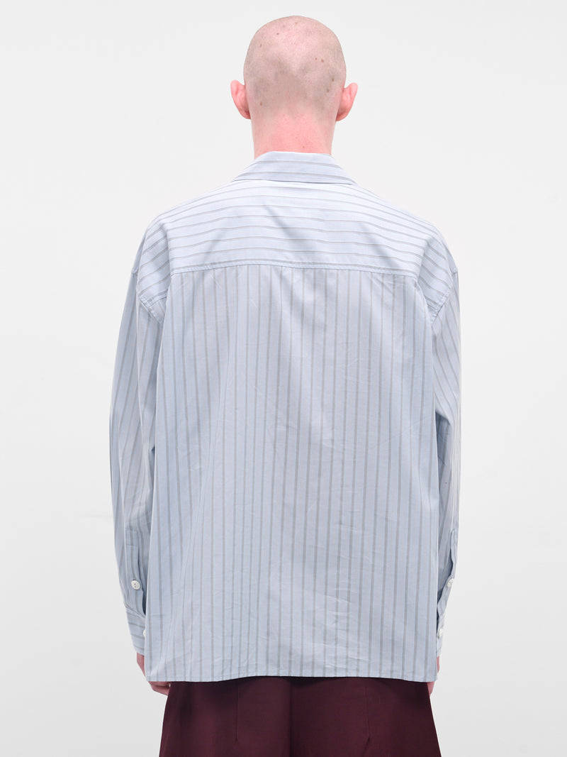 Blue Striped Twisted Hem Shirt (N3-AW25-N3-CST-01-LS-LAKEB-STR)