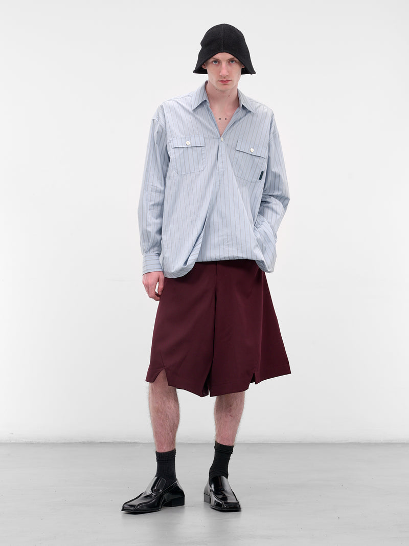 Blue Striped Twisted Hem Shirt (N3-AW25-N3-CST-01-LS-LAKEB-STR)
