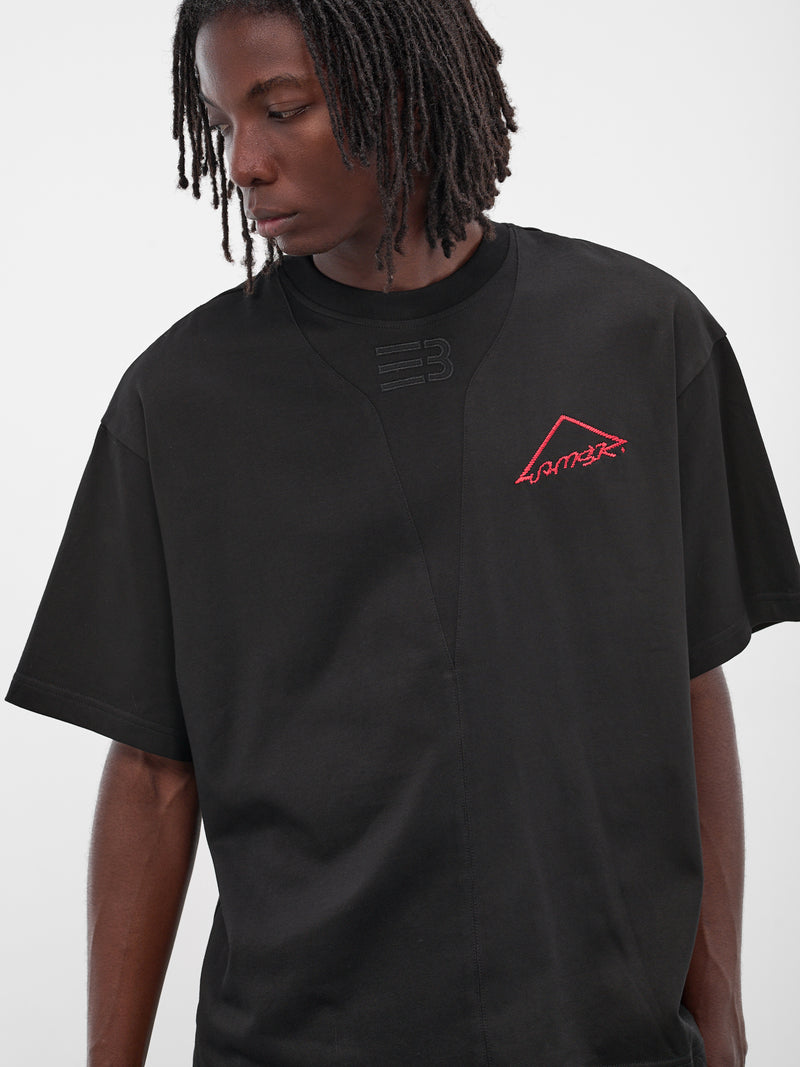 Sava Black Oversized Warning Tee (N3-AW25-N3-TSG-0A-EB-EUPHORIC-)